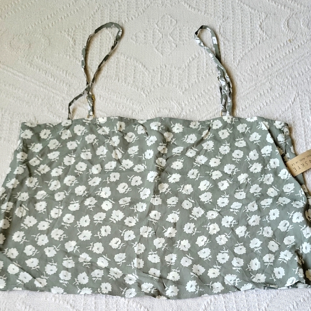 Flynn Skye Floral Camisole in Green and White